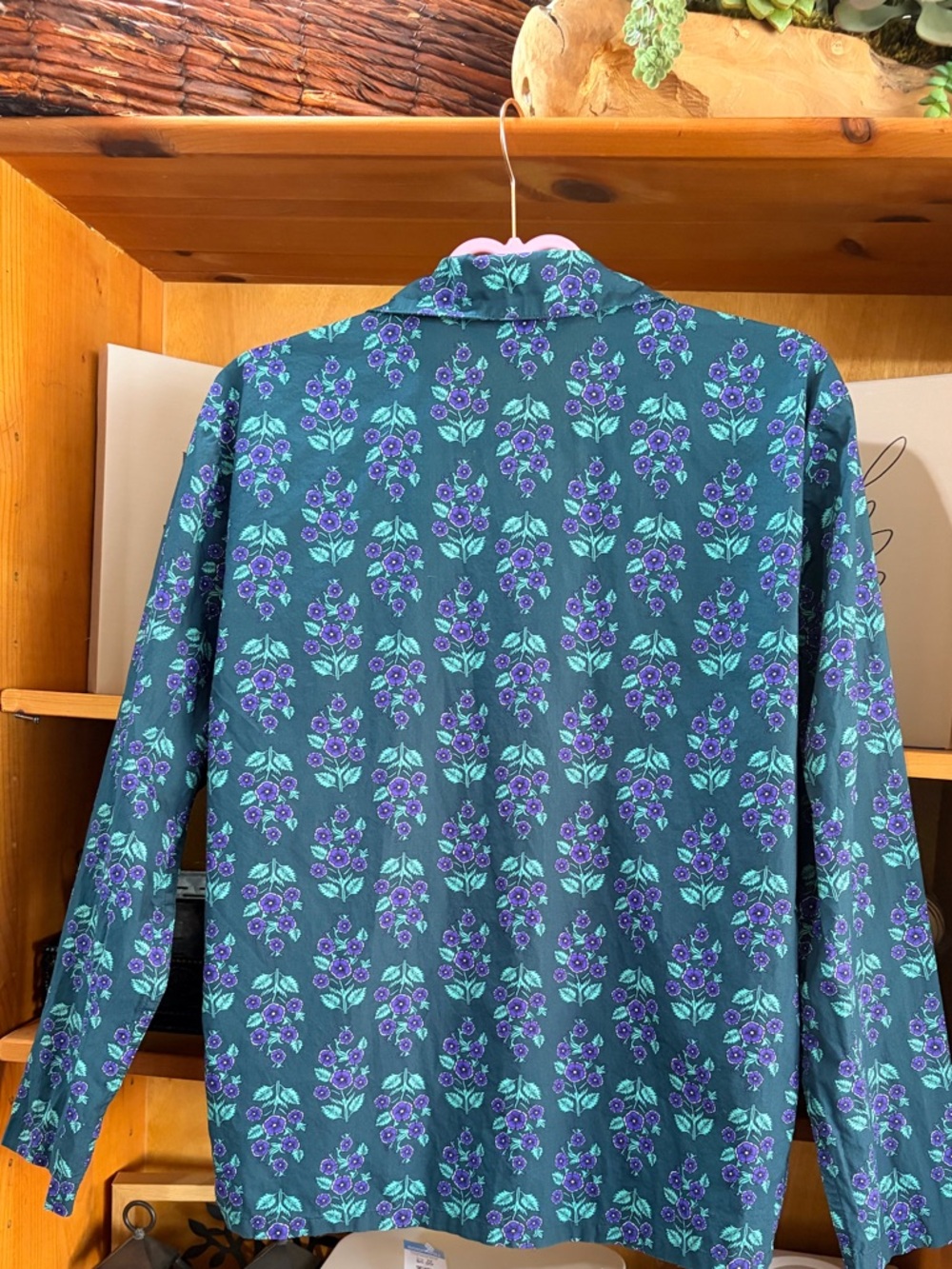 Jcrew Floral Button Down Cotton Blouse Size M Spring Summer Boho Casual - Picture 2 of 6